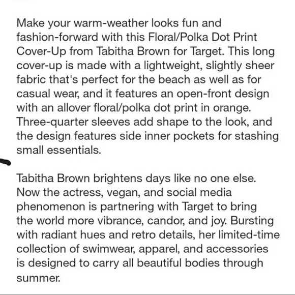Tabitha Brown x Target Women's Floral/Polka Dot Print Cover Up - Picture 8 of 9